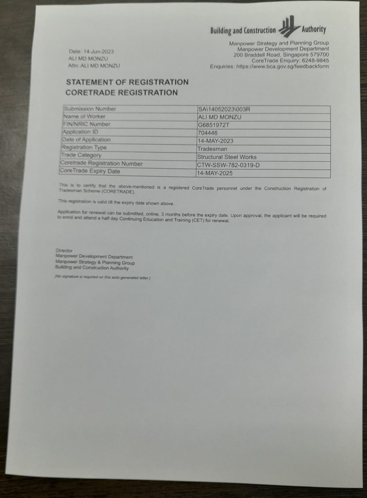 NT Agency - Candidate
